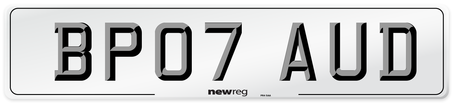 BP07 AUD Number Plate from New Reg